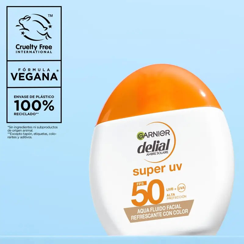 Garnier Delial Super Uv Water Refreshing Facial Fluid Spf 50 Matte Effect, 50 ml