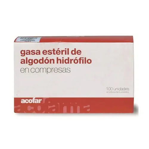 Acofar Hydrophilic Cotton Sterile Gauze in Compresses 100 units