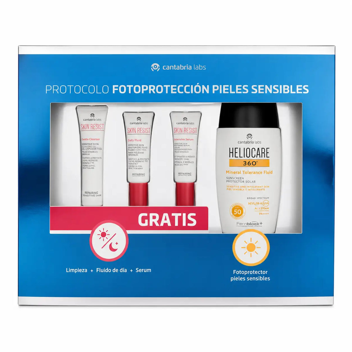 Heliocare Pack 360 Mineral Tolerance Fluid SPF50 + 3 Skin Resist Samples