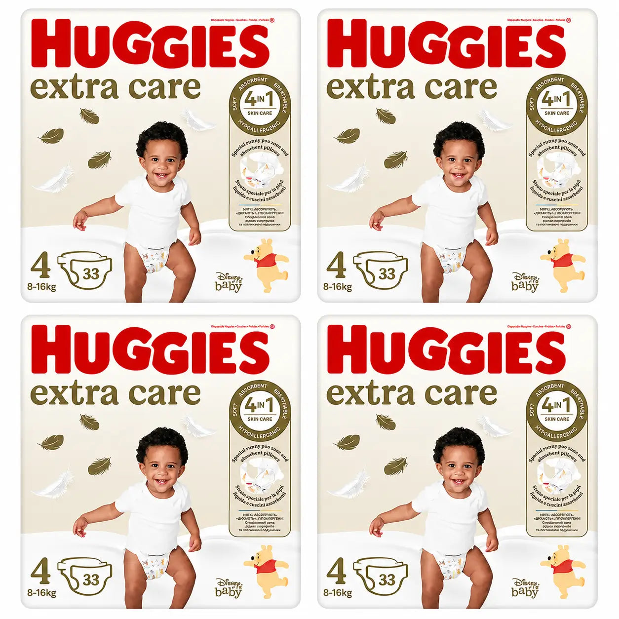 Huggies Extra Care Size 4 (8-16 Kg) Disney Baby Diaper, 33 pcs., pack 4