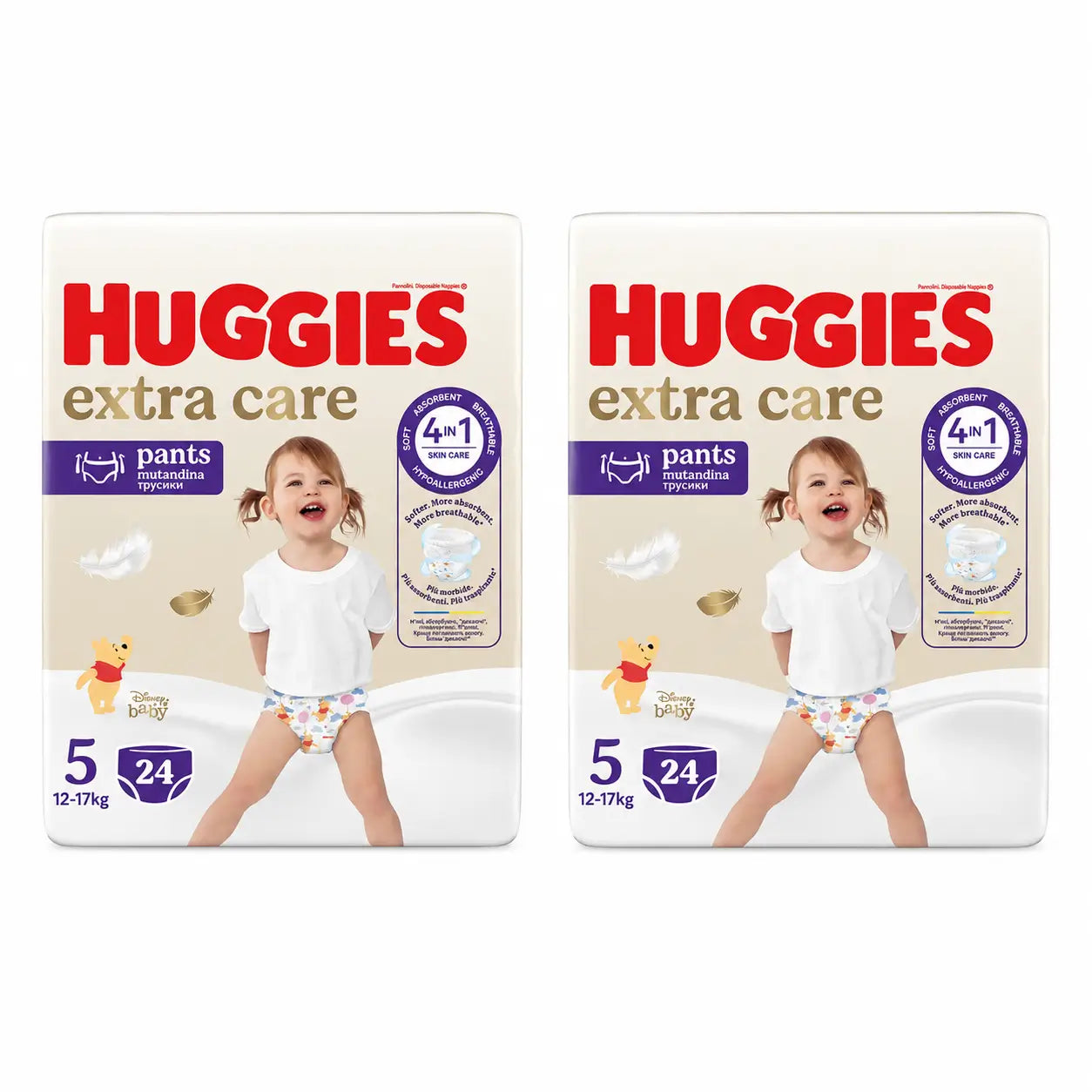 Huggies Extra Care Size 5 (12-17 Kg) Disney Baby Diaper Briefs , 24 pieces, pack 2