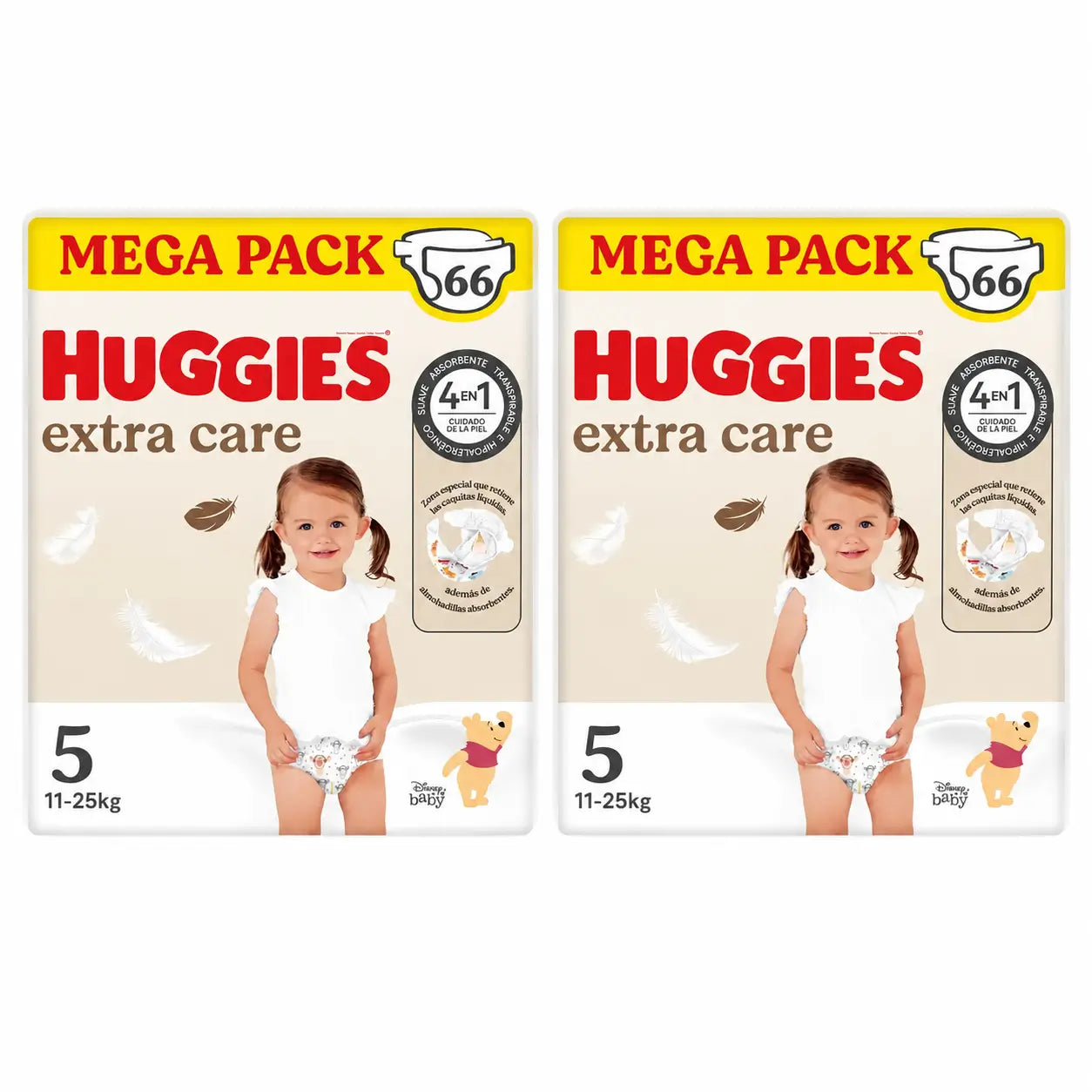 Huggies Extra Care Size 5 (11-25 Kg) Disney Baby Nappy , 66 pieces, pack 2