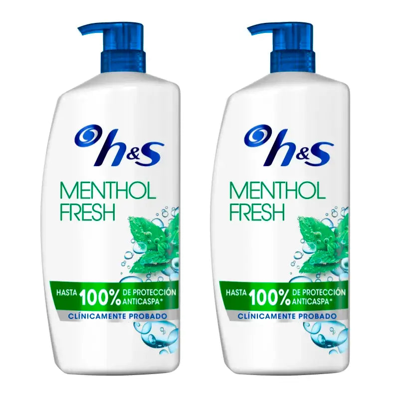 H&S Menthol Shampoo, Pack 2 x 1000 ml