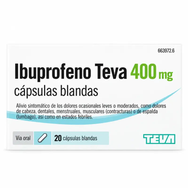 Ibuprofen Teva 400 mg, 20 soft capsules