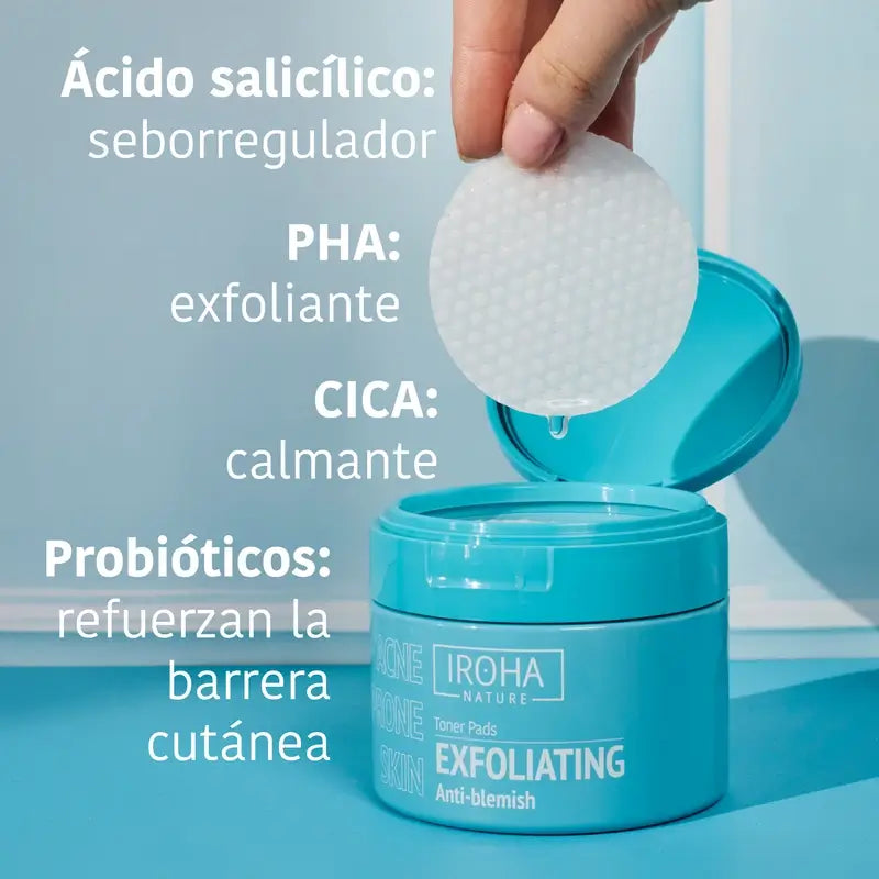 Iroha Nature Oily Skin Exfoliating Anti-Imperfection Toning Discs, 50 pcs.