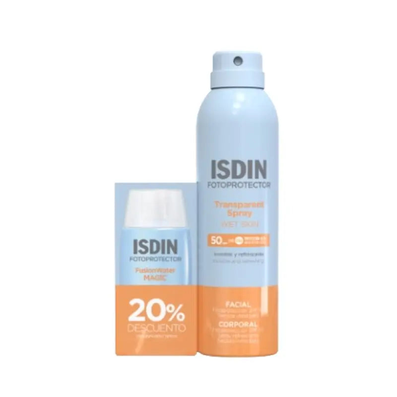 Isdin Fotoprotector Pack Fusion Water Magic + Transparent Spray 20%.