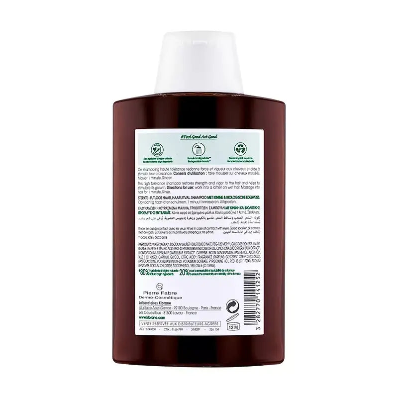 Klorane Organic Quinine and Edelweiss Shampoo 200 ml