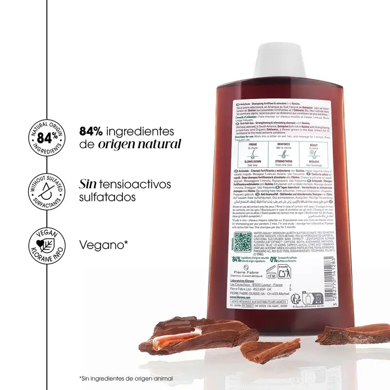 Klorane Organic Quinine and Edelweis Shampoo 400 ml