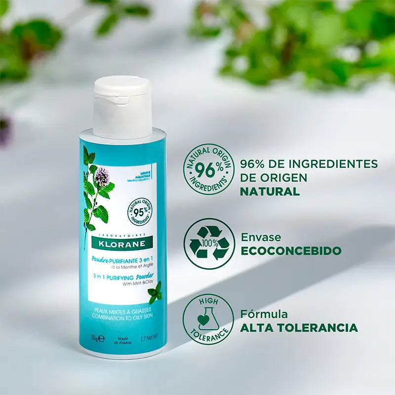 Klorane 3 In 1 Purifying Powder with Organic Aquatic Mint 50 g