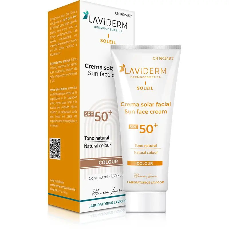 Lavigor Laviderm Facial Sun Cream Spf 50+ Colour (Soleil) , 50 ml