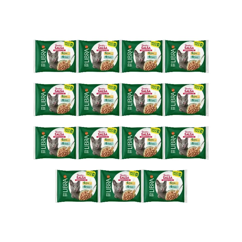 Libra Wet Cat Food, With Chicken and Turkey in Gravy, Flowpack, 15 x 340 g