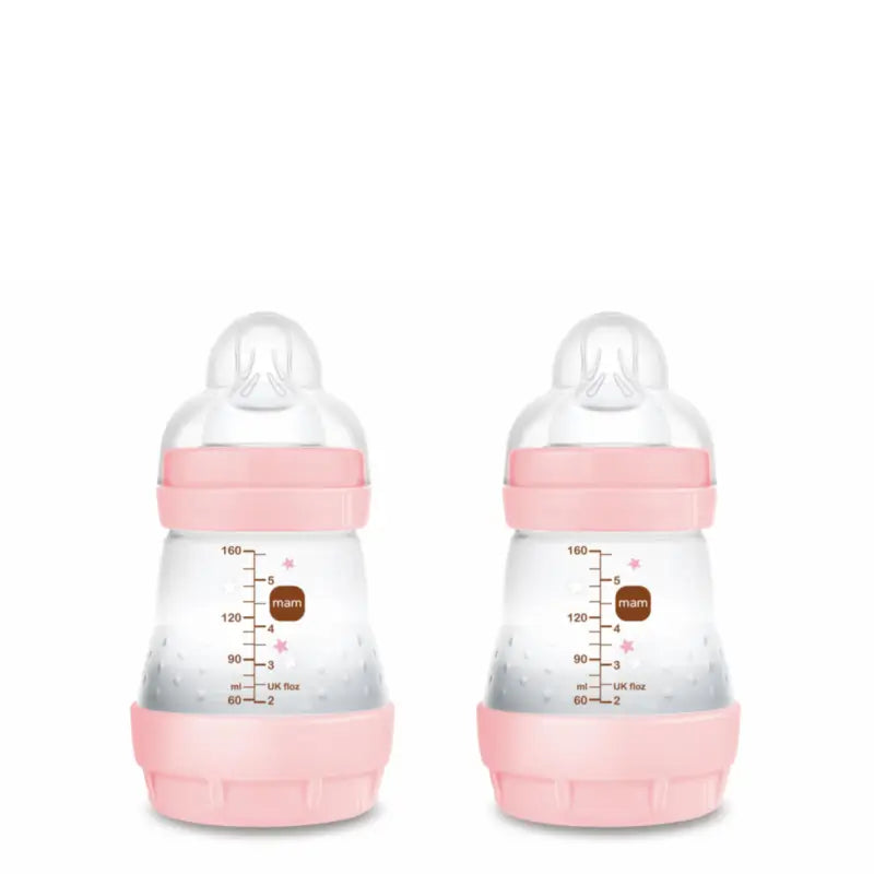 Mam Baby Easy Start Anti-colic Bottle Bright Pink, 2X160Ml