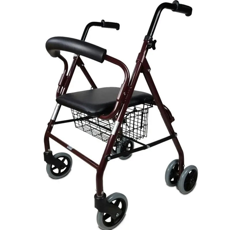 Mobiclinic Foldable Elderly Walker With Seat And Backrest