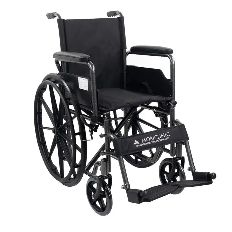 Mobiclinic Folding Wheelchair With Removable Rear Wheels Black