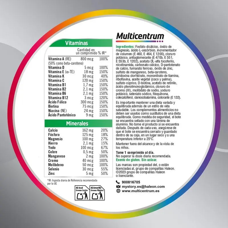 Multicentrum Adults 50+ Multivitamin Food Supplement For Adults 50+, 90 Tablets