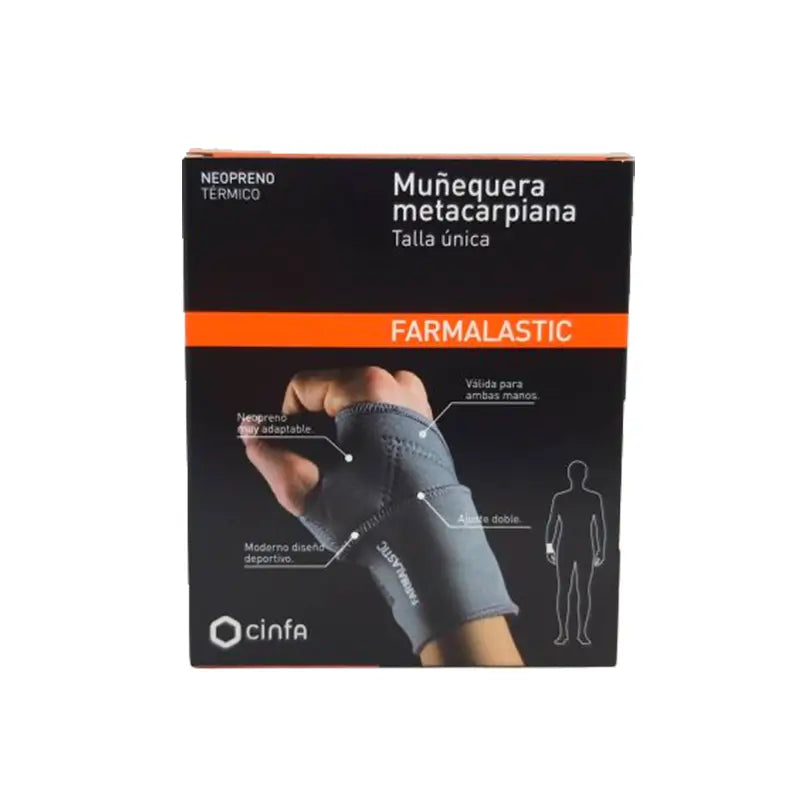 Farmalastic Metacarpal Wrist Brace Neoprene Grey, One Size