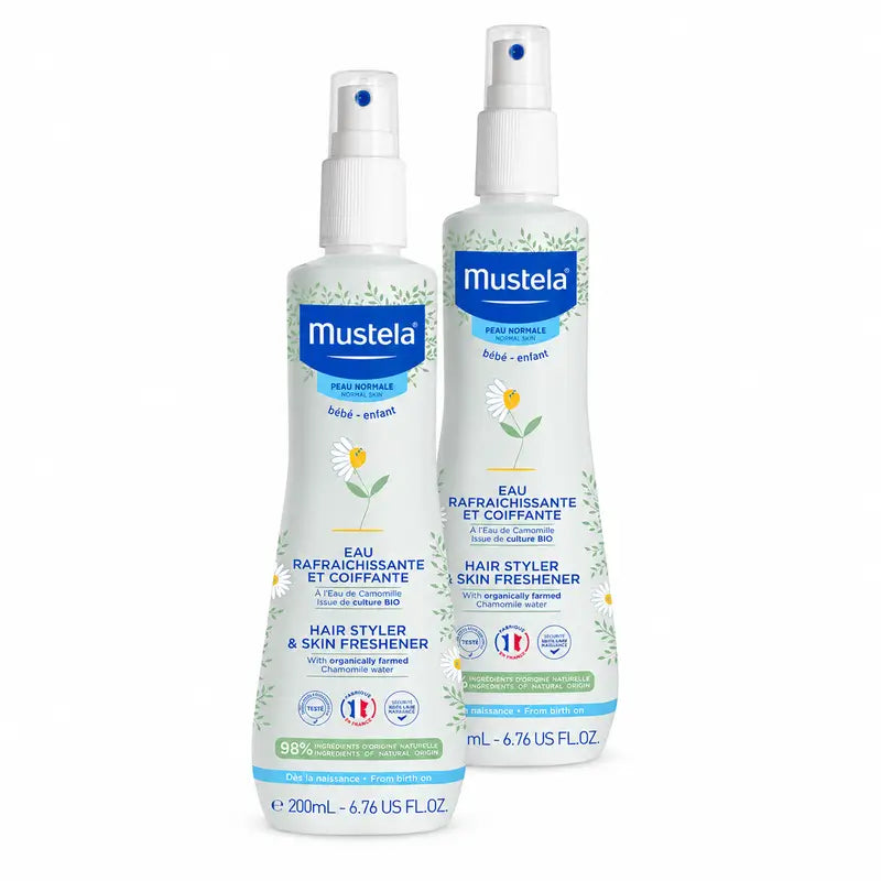Mustela Refreshing Styling Water, Pack 2 x 200 ml