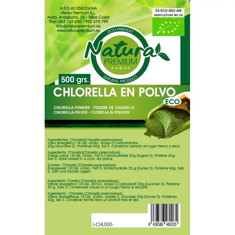 Natura Premium Organic Chlorella Powder, 500 g