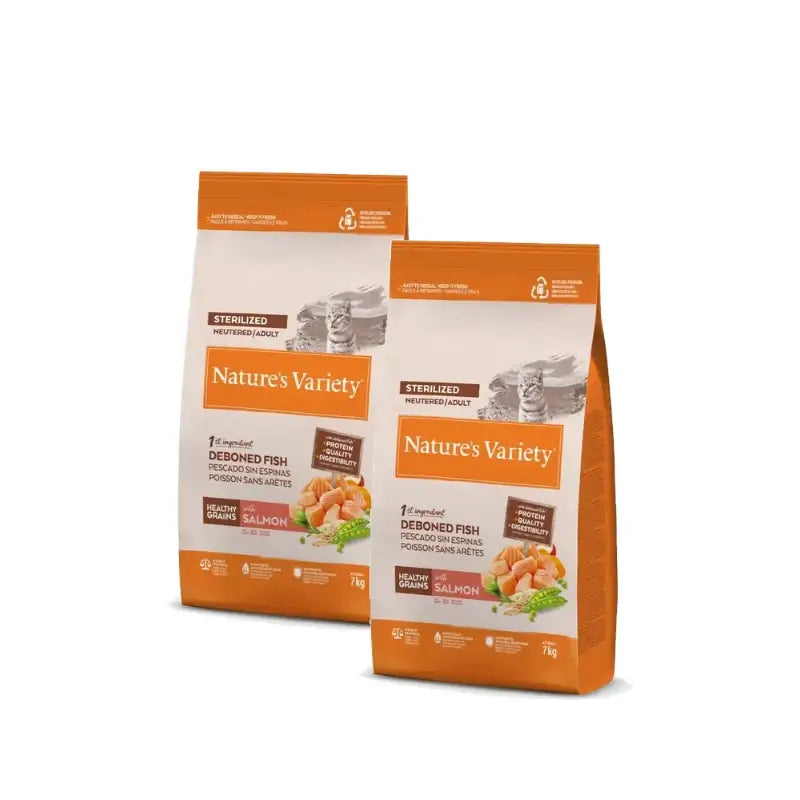 Nature's Variety Original Feline Adult Sterilised Salmon, Pack of 2 x 7 kg, cat food