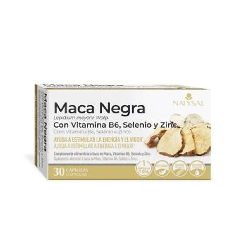 Natysal Black Maca With B6, Selenium And Zinc 30Caps.