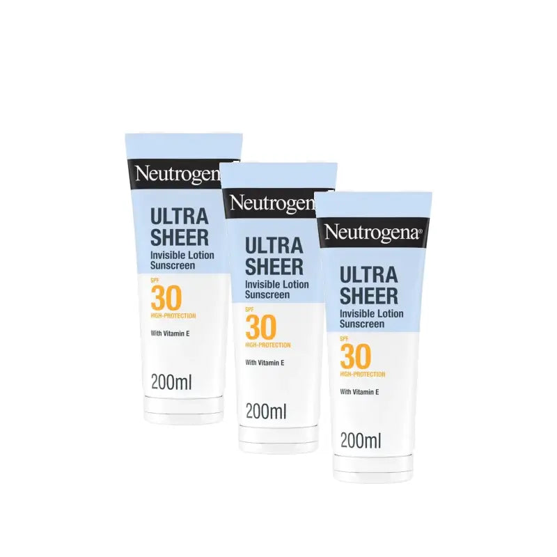 Neutrogena Ultra Sheer Invisible Moisturising Lotion SPF 30, Pack of 3 x 200 ml