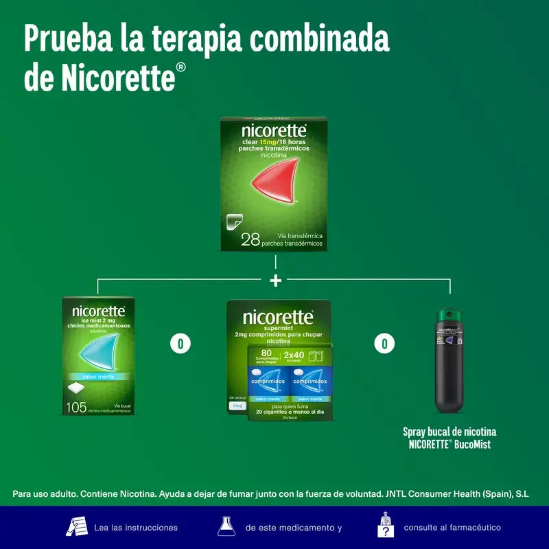 Nicorette Clear 15 mg/16 h, 28 Transdermal Patches