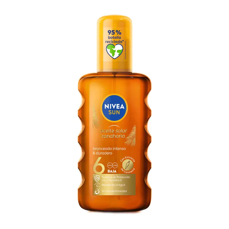 NIVEA Sun SPF6 Carrot Sun Oil Spray, 200 ml