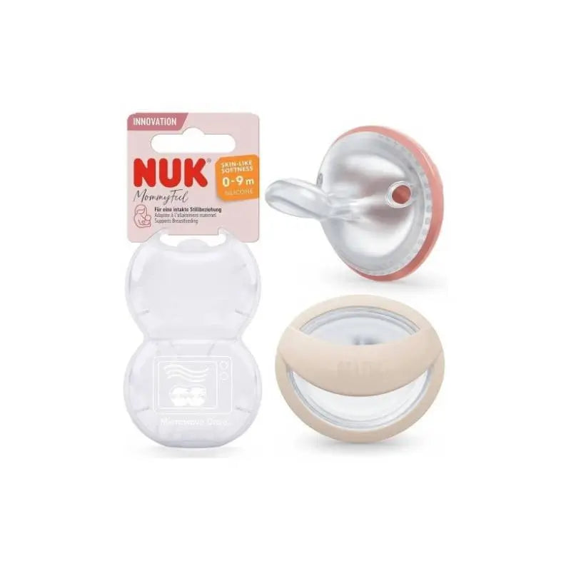 Nuk Mommy Feel Soother 0-9M Red-Grey , 2 units