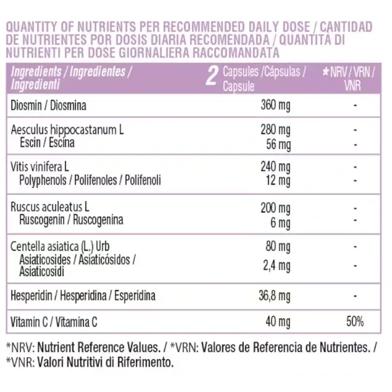 Nutralie Circulatory Complex With Diosmin + Hesperidin, 60 capsules