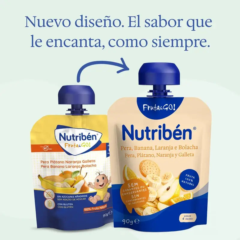 Nutriben Fruit&Go Pear Banana Banana Orange Biscuit 90 g