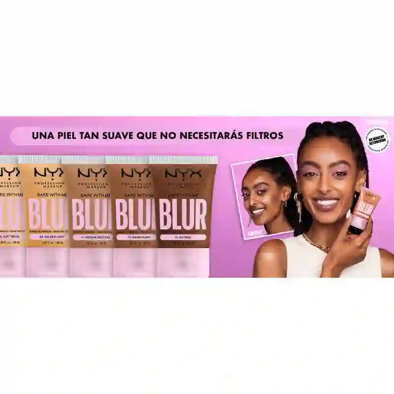 Nyx Bare With Me Blur Skin Tint, Blurring Foundation, Matte Finish, Shade 06 , 30 ml