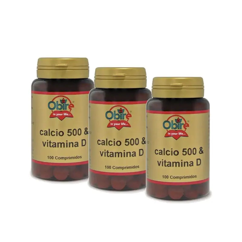 Obire Calcium 500 + Vitamin D, Pack of 3 x 100 tablets