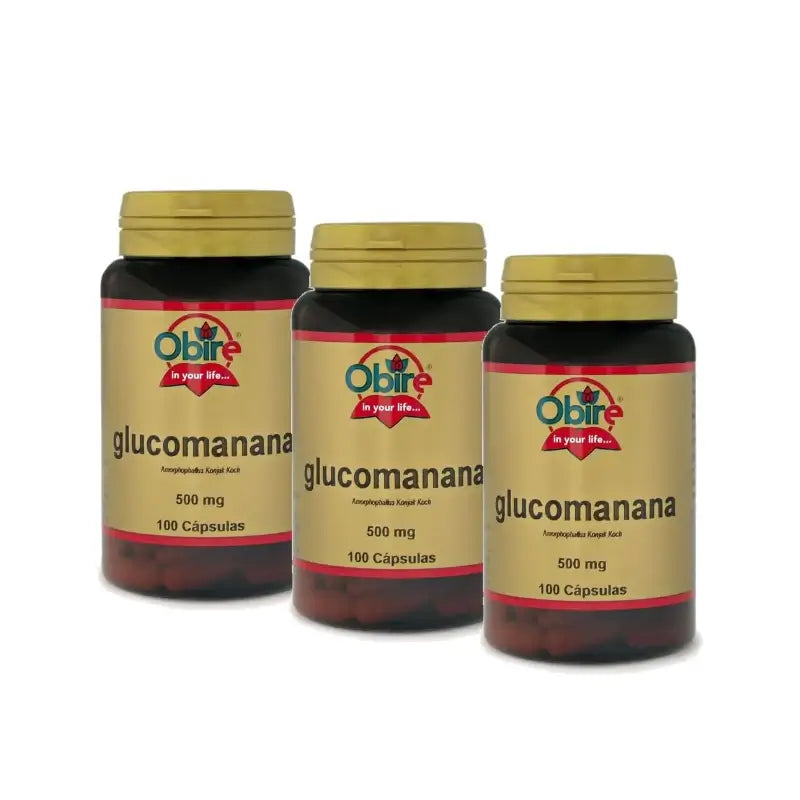 Obire Glucomannan, Pack of 3 x 100 capsules