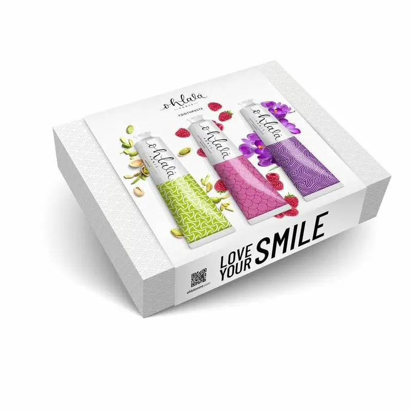Ohlala Tootpaste Premium SET ( Pistachio, Raspberry & Violet Mint)