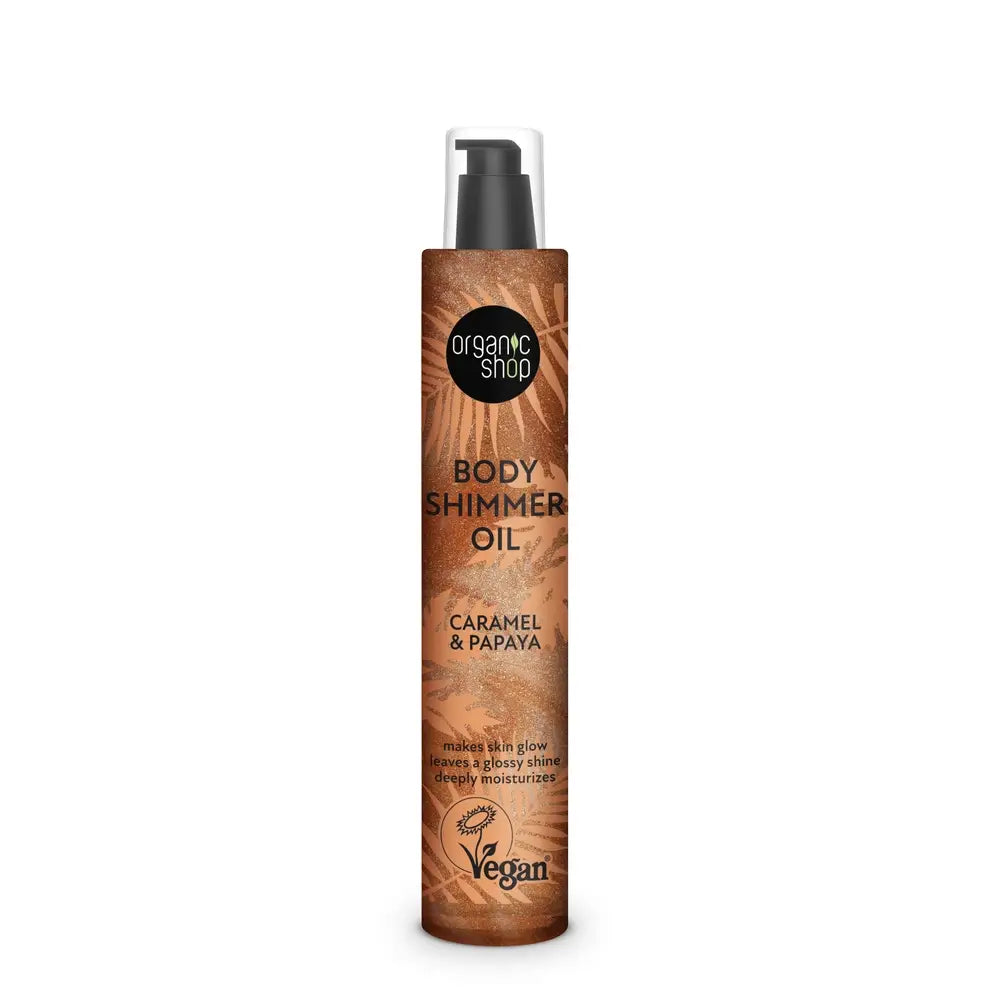 Organic Shop Body Shimmer Oil Caramel & Papaya , 100 Ml