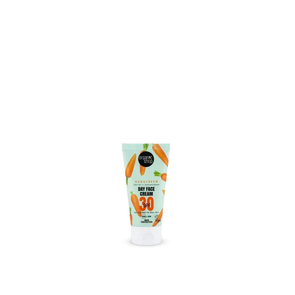 Organic Shop Carrot + Antioxidant Sun Protection Face Day Cream Spf30, 50 Ml