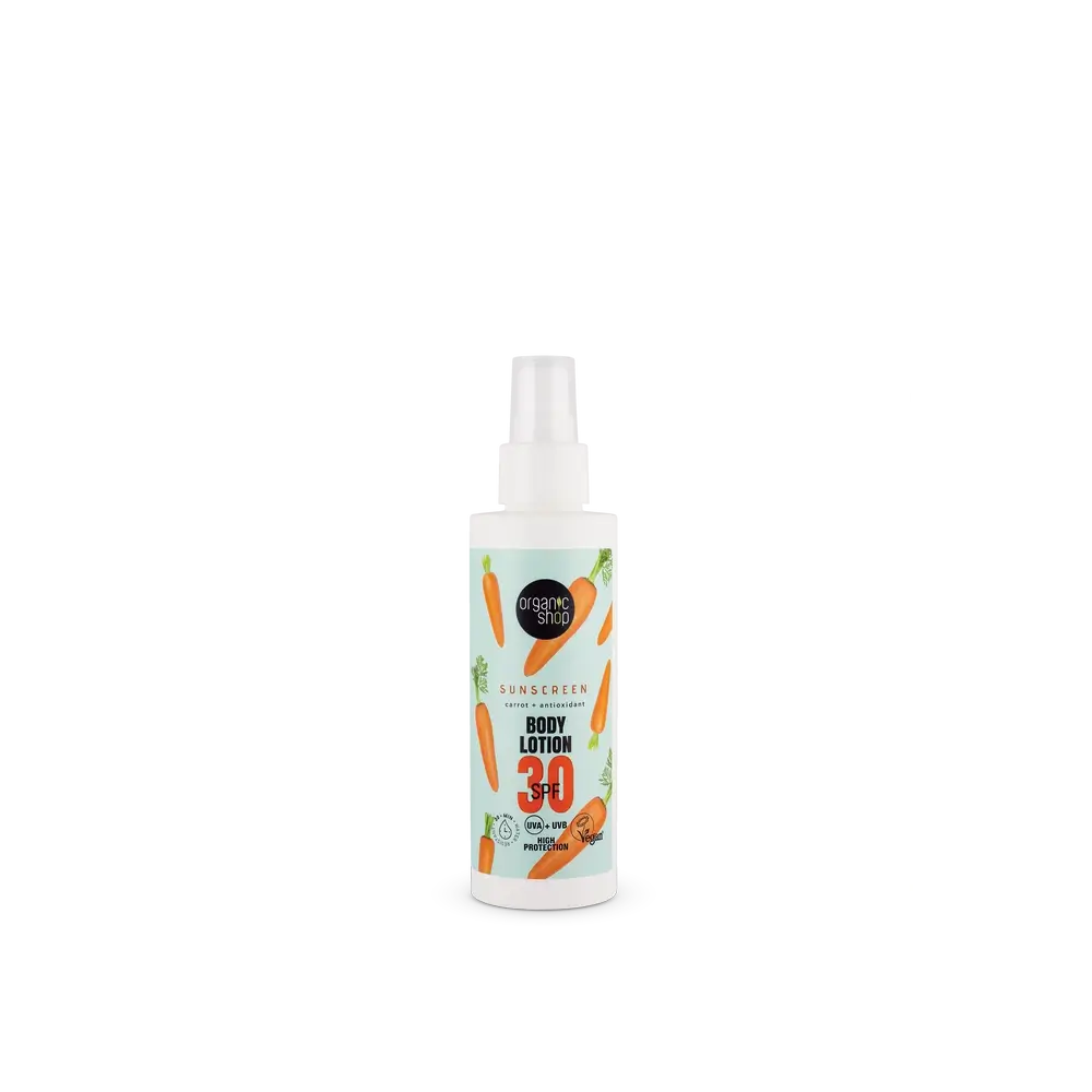 Organic Shop Carrot + Antioxidant Sunscreen Body Lotion Spf30, 150 Ml