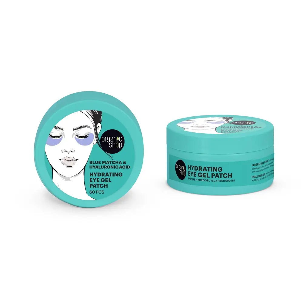 Organic Shop Blue Matcha & Collagen Moisturising Eye Gel Patches, 60 Pcs
