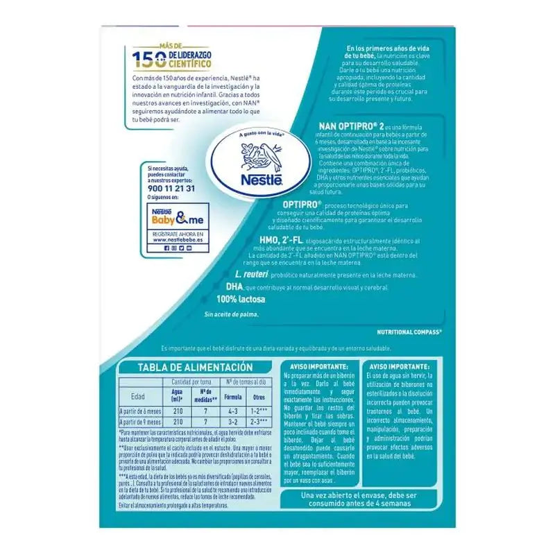 Nestlé Nan Optipro 2 Formula, 2X1200 g