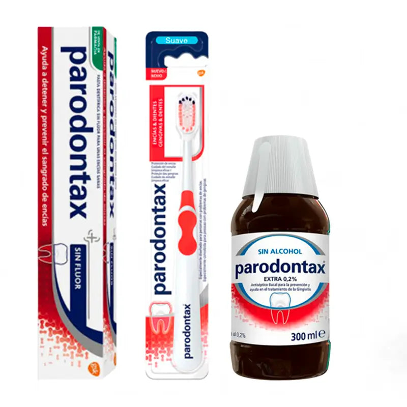 Parodontax Pack Complet Protection Toothbrush + Toothpaste 75ml + Extra Care Mouthwash 300ml