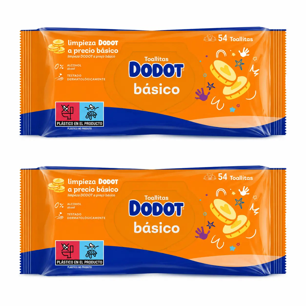 Dodot Wipes Basic, 2 x 54 (108 pieces)