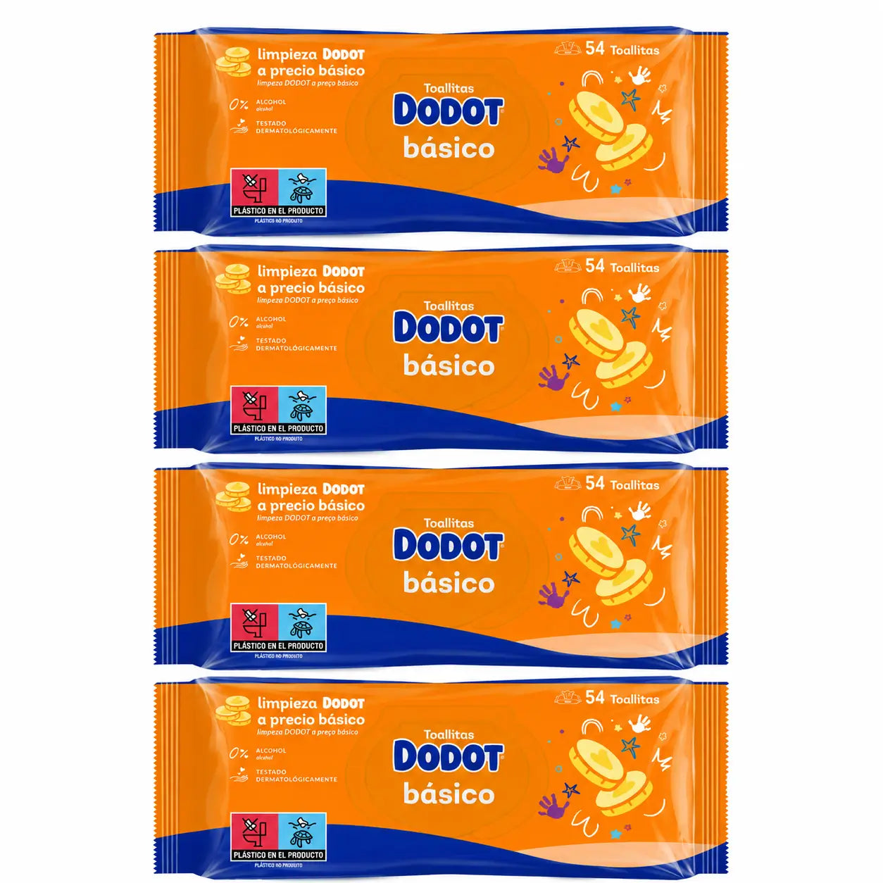 Dodot Wipes Basic, 4 x 54 (216 pieces)