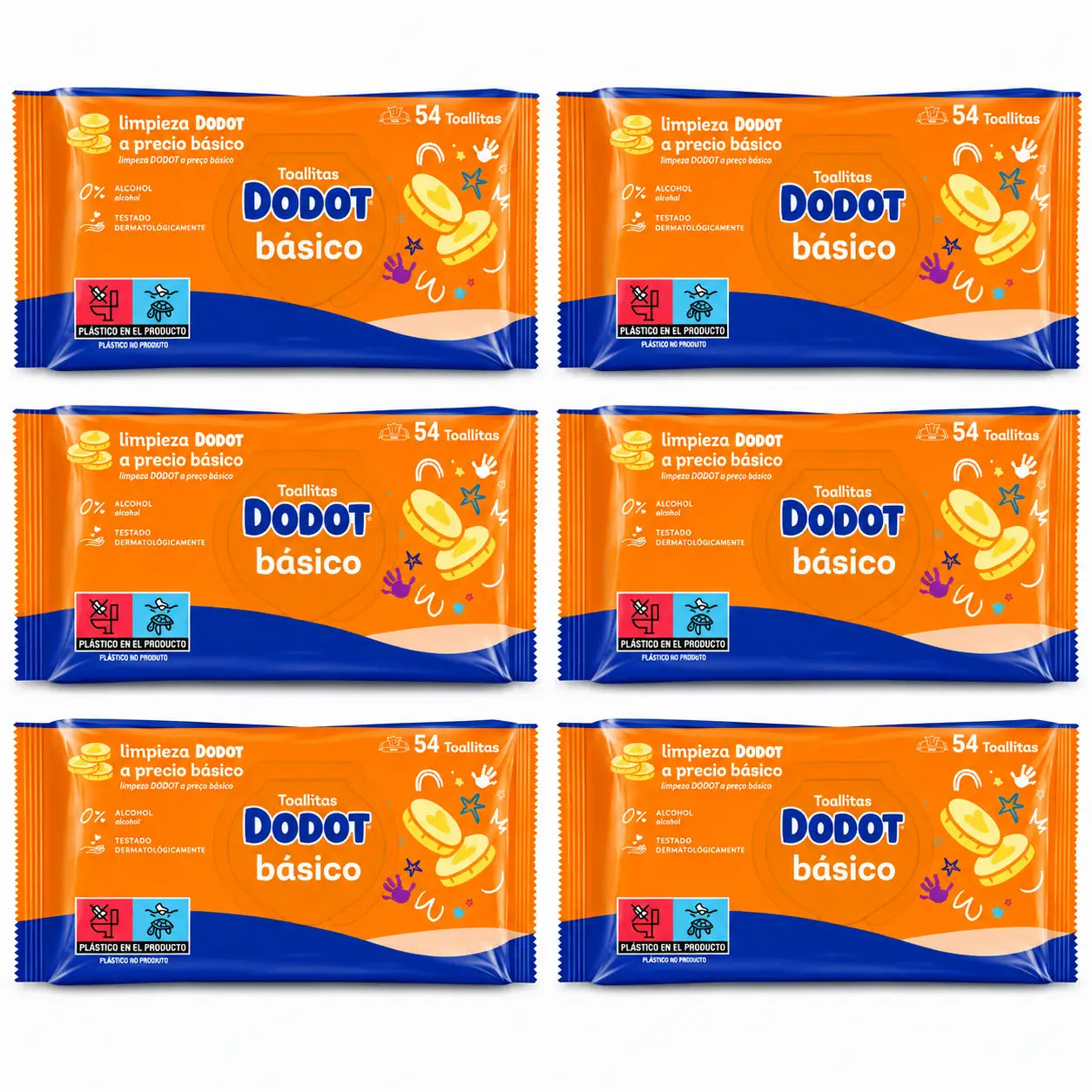 Dodot Wipes Basic, 6 x 54 (324 pieces)
