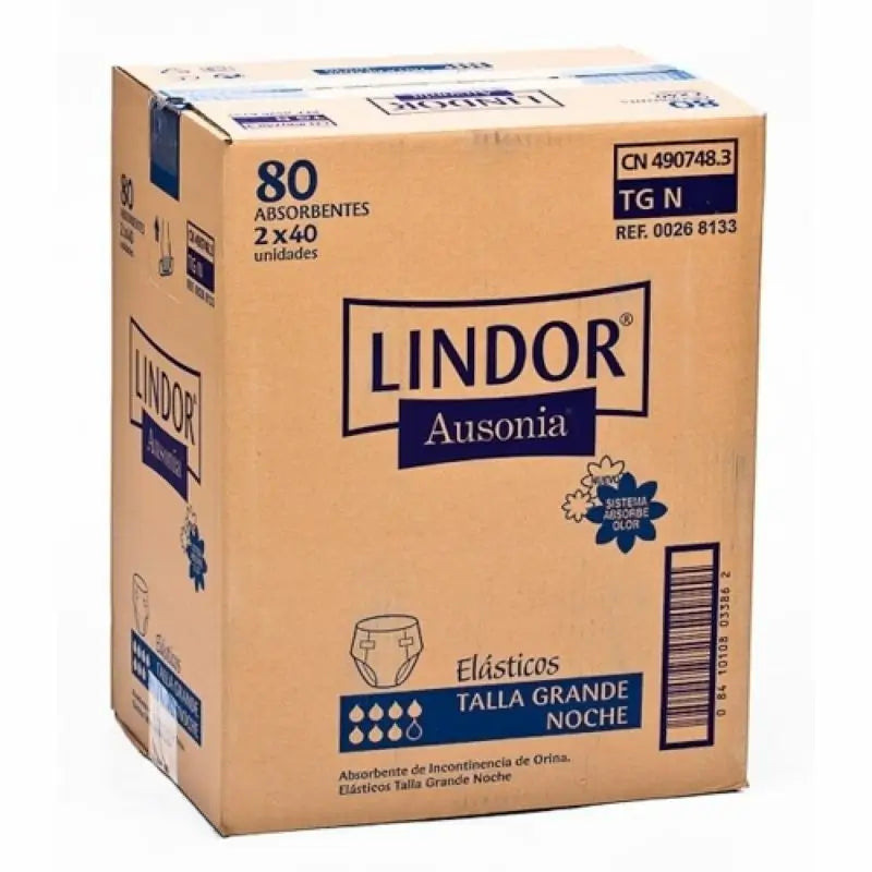 Lindor Elastic Night Nappy Large Size 80 units