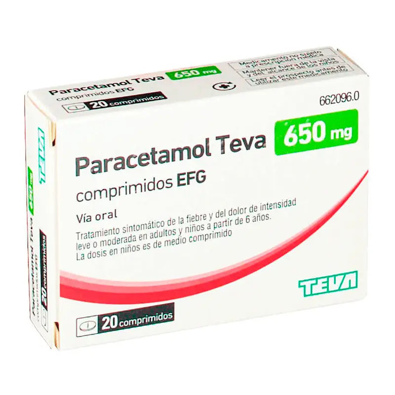 Paracetamol Teva-Rimafar Efg 650 mg, 20 tablets