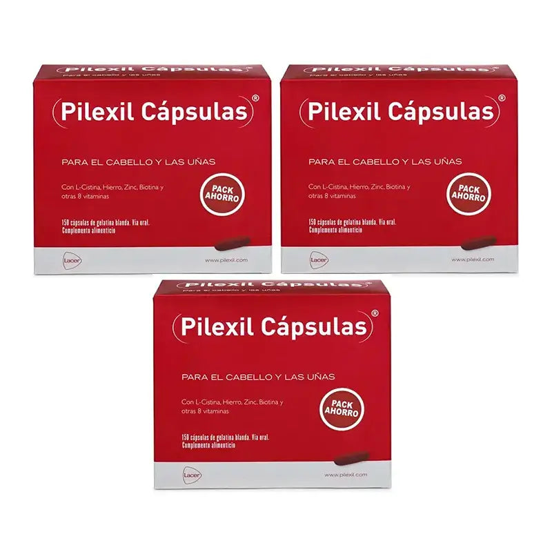 Pilexil capsules, Pack 3 x 150 Caps.