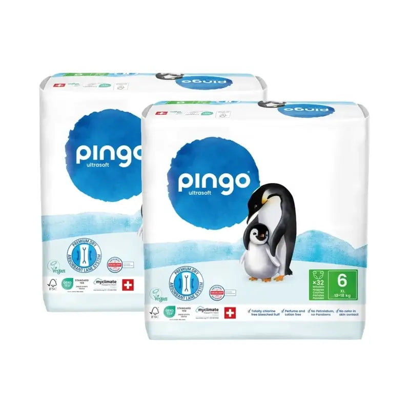 Pingo Ecological Nappies Size 6 (13-18 Kg), 2X32 Units