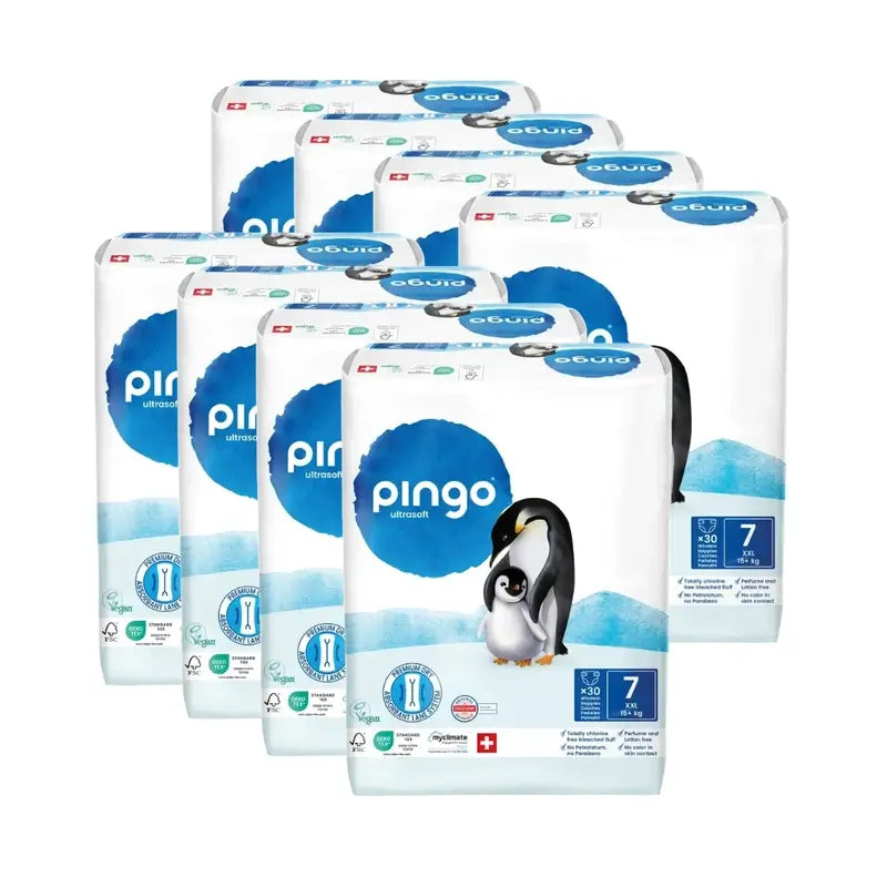 Pingo Ecological Nappies Size 7 (+15 Kg), 8X30 Units