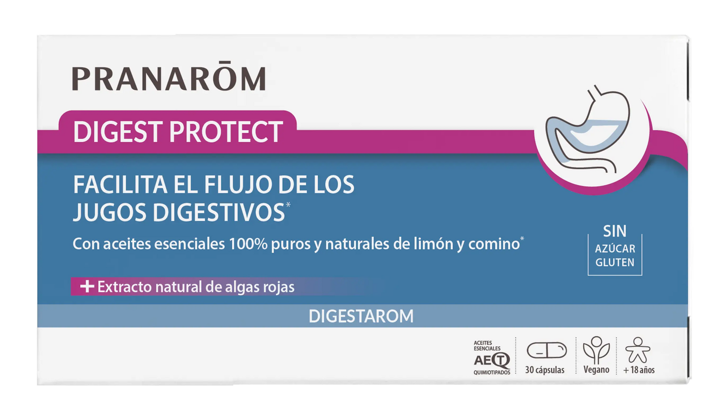 Pranarom Digest Protect Vegan, 30 capsules