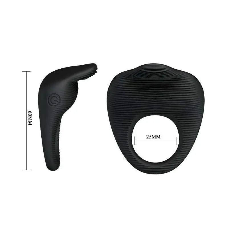 Prettylove Thimble Vibrating Ring Black